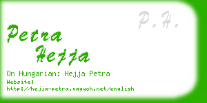 petra hejja business card